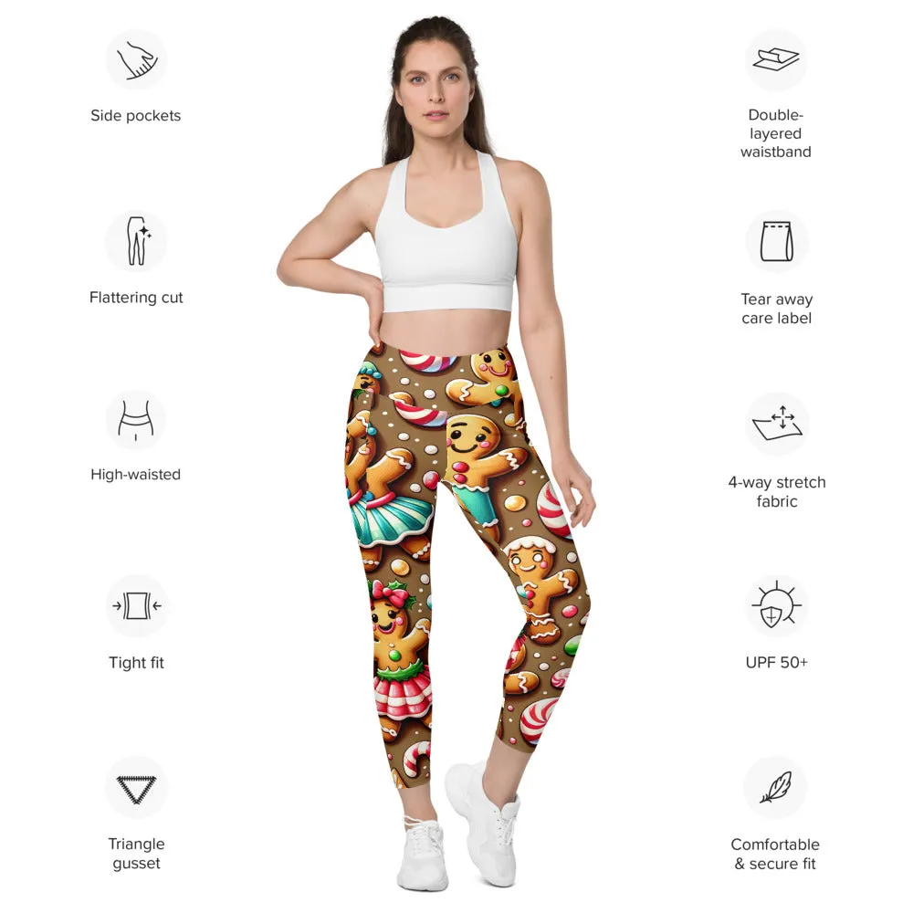 Whimsical Winter Wear Leggings with Pockets