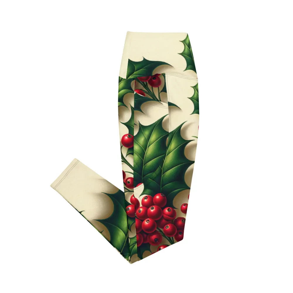 Whimsical Winter Wear Leggings with Pockets