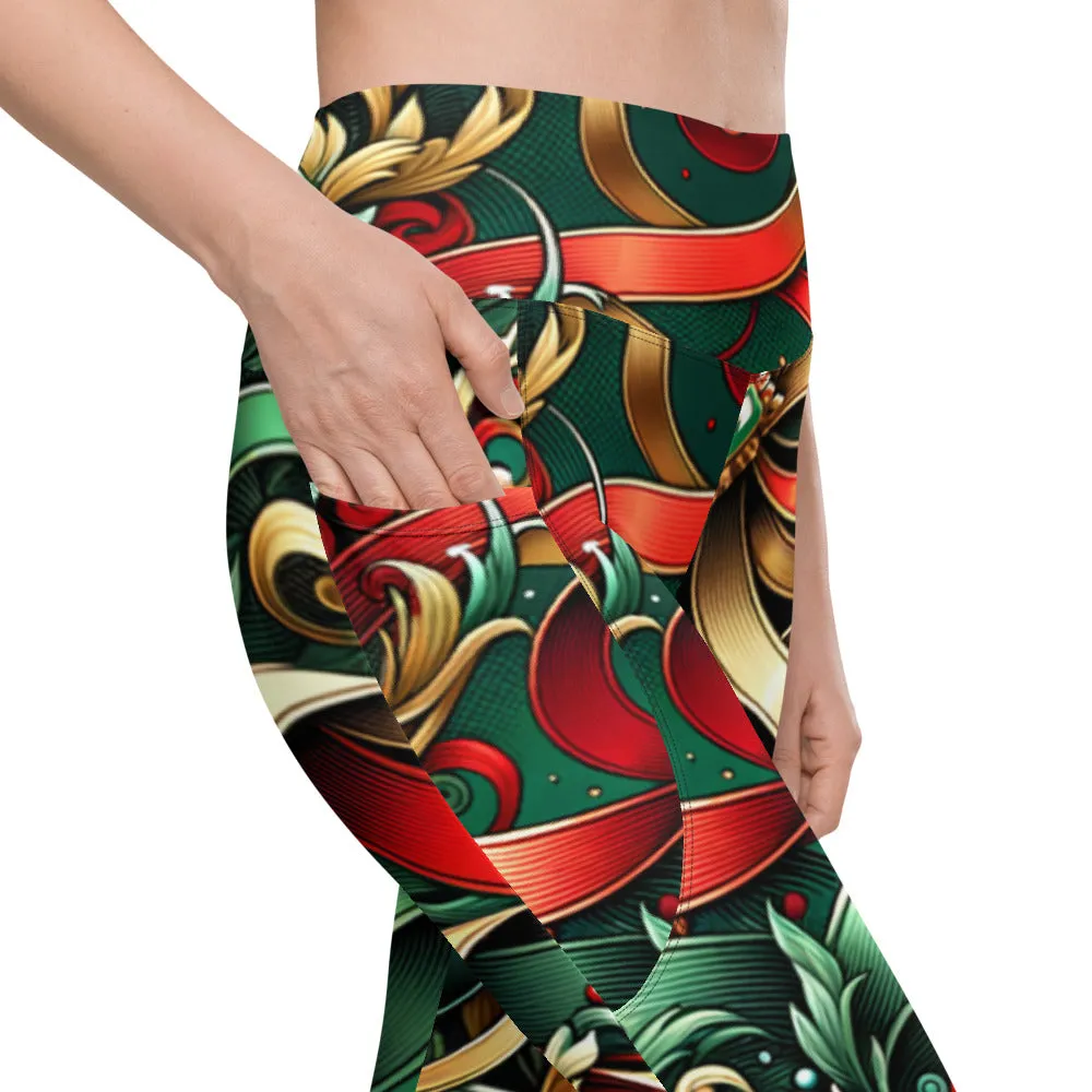 Whimsical Winter Wear Leggings with Pockets