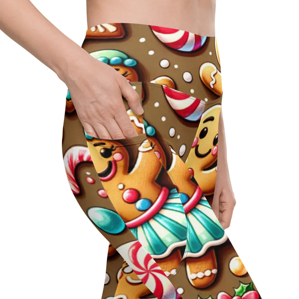 Whimsical Winter Wear Leggings with Pockets