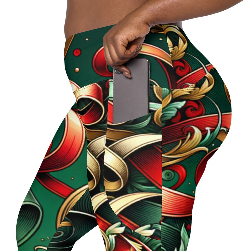 Whimsical Winter Wear Leggings with Pockets
