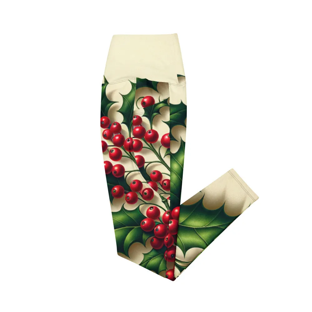 Whimsical Winter Wear Leggings with Pockets