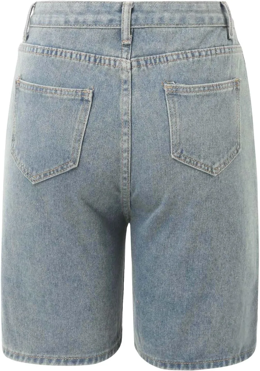 Women's Denim Shorts Trendy High Waisted Casual Summer Cropped Stretchy Bermuda Long Jean Shorts Straight Leg Pants