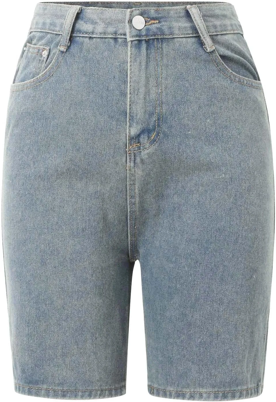 Women's Denim Shorts Trendy High Waisted Casual Summer Cropped Stretchy Bermuda Long Jean Shorts Straight Leg Pants