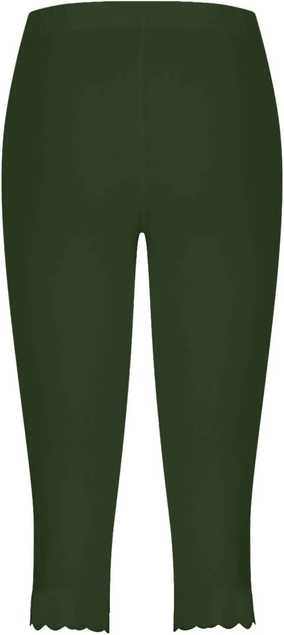 Womens Summer Casual Capri Pants Elastic High Waist Cropped Trousers Slim Fit Straight Leg Joggers Workout Yoga
